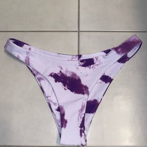 Purple tie dye bikini bottom